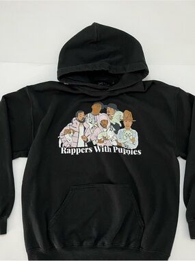 Vintage Black "Rappers With Puppies" Graphic Hoodie
